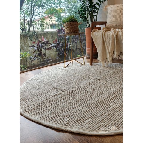 Tapete Tear Redondo Versatto Dupla Face Nude Cru 145 cm