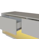 Ver imagem 5 de Rack para Tv até 55 Polegadas com 3 Gavetas e 1 Nicho com Iluminação em Led Rgb Ra8036 Mel e