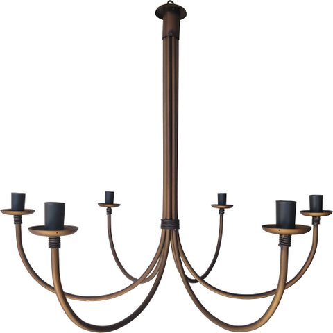 Lustre Artesanal Rustico Simples 6l Quarto Sala Decorativo