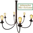 Ver imagem 6 de Lustre Artesanal Rustico Simples 6l Quarto Sala Decorativo