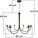 Ver imagem 2 de Lustre Artesanal Rustico Simples 6l Quarto Sala Decorativo