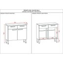 Ver imagem 4 de Balcão de Cozinha 90cm Nala 2 Portas 2 Gavetas - Kits Paraná Kits Parana Nogueira Off White Ripado