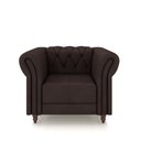 Ver imagem 7 de Conjunto Sala de Estar 1 Sofá Living 180cm e 2 Poltronas Stanford Chesterfield Pés Madeira Couro Mar