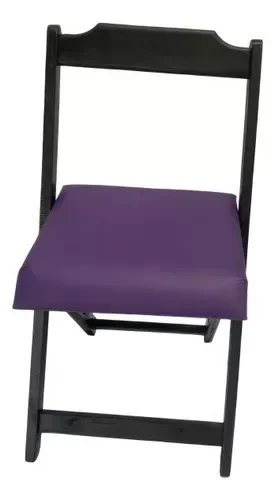 Conjunto Mesa Dobrável 120x70 C/ 4 Cadeiras Estofadas Roxo - 5