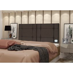 Cabeceira de Cama Casal Box 140cm Estofada Ellegancy Marrom - 2