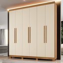 Ver imagem 2 de Guarda Roupa Itália 6 Portas 3 Gavetas 7 Prateleiras Cinamomo Off