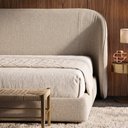 Ver imagem 7 de Cabeceira Estofada Alure para Cama King de 193cm Orgânica Curva Linhão Bege - Desk Design