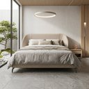 Ver imagem 6 de Cabeceira Estofada Alure para Cama King de 193cm Orgânica Curva Linhão Bege - Desk Design