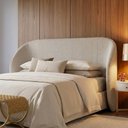 Ver imagem 2 de Cabeceira Estofada Alure para Cama King de 193cm Orgânica Curva Linhão Bege - Desk Design