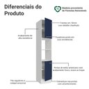 Ver imagem 3 de Paneleiro 40 Cm 2 Portas e 2 Nichos Branco/azul Vik Madesa