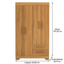 Ver imagem 5 de Guarda-Roupa Nt 6010 187cm 4 Portas 2 Gavetas Freijó Texturizado - Notável Móveis