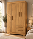 Ver imagem 1 de Guarda-Roupa Nt 6010 187cm 4 Portas 2 Gavetas Freijó Texturizado - Notável Móveis