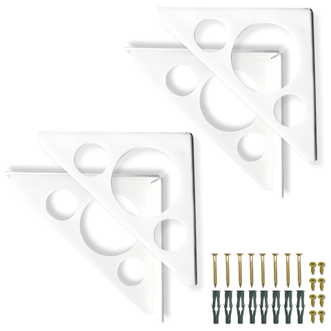 4 Suportes de Prateleira Mão Francesa Aço Resistente Acabamento Moderno Formato Triangular