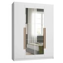 Ver imagem 2 de Guarda-Roupa Solteiro 4 Portas Batentes com Espelho Branco/Branco/Rustic Saturno Madesa