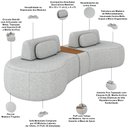 Ver imagem 4 de Sofá 4 Lugares Orgânico para Sala Living com Puff 302cm Vasti M03 Linho Cinza - Lyam Decor
