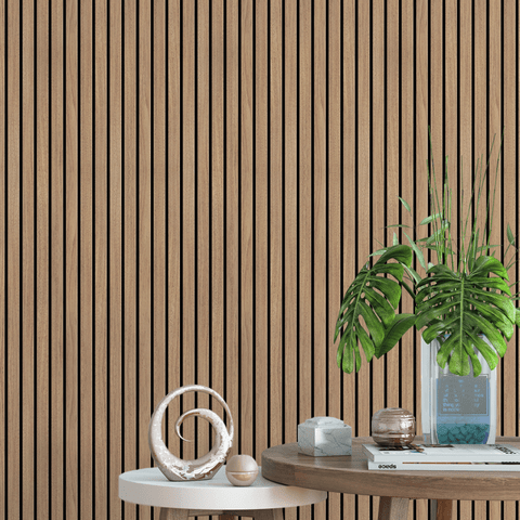 Papel de Parede Madeira Ripado Cerejeira