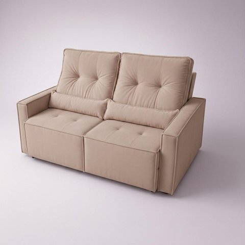 Sofá Retratil 2 Lugares 160m Luxemburgo Bege