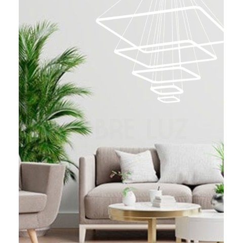 Pendente 5 Módulos Branco Led Externo 240W 3000K Bivolt PARIS LUZ