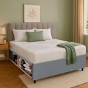 Ver imagem 4 de Cama Box Baú Base Sider Queen Cinza + Colchão Umaflex Fit Firm D33 Altura 17cm - Orthocamas