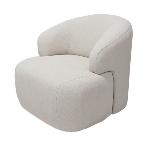 Poltrona Giratória Chandor Bouclé Off White - Nexta Casa