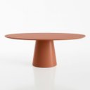 Ver imagem 1 de Mesa de Jantar Cone Oval 120x80 Cm Laca Terracota