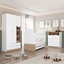 Ver imagem 1 de Quarto de Bebê Completo com Berço 3 em 1 Cômoda e Guarda-roupa Magia