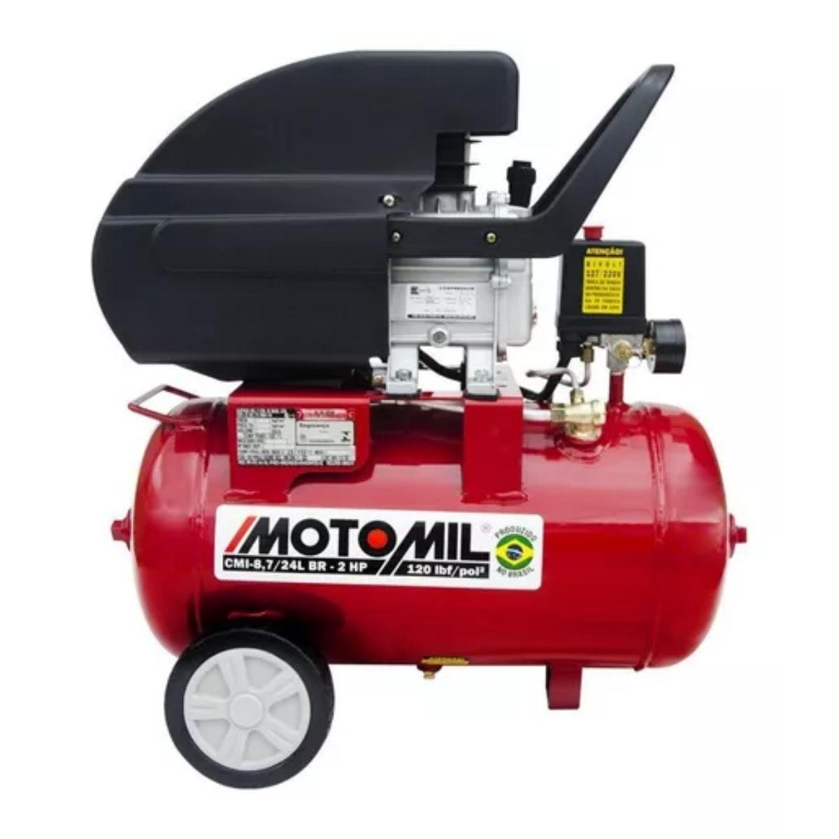 Compressor de Ar Elétrico Motomil Cmi-8,7/24l 127/220v 60hz - 2