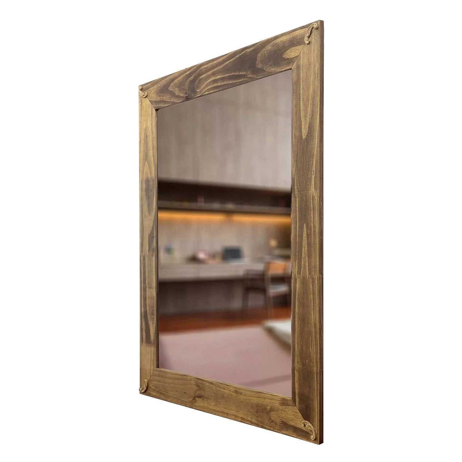 Espelho Decorativo Rústico com Moldura e Apliques 77cm x 97cm Decore Pronto - 2