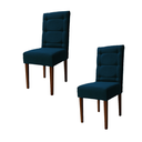 Ver imagem 1 de Kit 2 Cadeiras Sala de Jantar Estofadas Eloísa Veludo Azul Marinho (liz Maria)