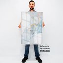 Ver imagem 2 de Quadro Decorativo Caixa Alta com Vidro Abstrato Mármore Azul Suave TaColado Moldura Madeira 90 x 60c