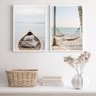 Kit 2 Quadros Fotografias Praia Soft Serenidade 24x18cm:madeira Preta - 2