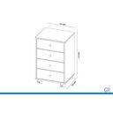 Ver imagem 3 de Mesa Cabeceira Casal Presence c/ 4 Gavetas Amêndola Touch - Demóbile