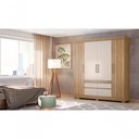 Ver imagem 5 de Guarda Roupa Casal Salerno Élide 4 Portas 4 Gavetas MDP Amendola Off White Demóbile
