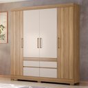 Ver imagem 1 de Guarda Roupa Casal Salerno Élide 4 Portas 4 Gavetas MDP Amendola Off White Demóbile