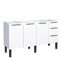 Ver imagem 1 de Gabinete de Aço Para Pia 160cm 3 Portas 3 Gavetas Jupter Cozimax Branco