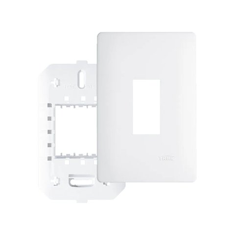 Placa com Suporte Fame Habitat 4x2 para Módulo Vertical Branco