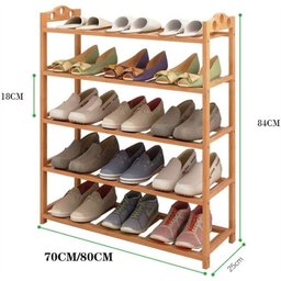 Sapateira em Bambu Estante Organizador 15 Pares de Sapato Calcados 5 Prateleiras Ecologica Luxo - 6