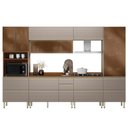 Ver imagem 1 de Cozinha Modulada Proença 6 Peças com Paneleiro 1 Forno e Balcão 80cm Nogueira Touch/nude Prime Tx
