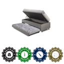 Ver imagem 6 de Bicama Box Baú Solteiro Courino Linho Cinza 88x188 com Colchão Hanover Molas Ensacadas Inducol