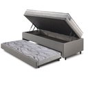 Ver imagem 4 de Bicama Box Baú Solteiro Courino Linho Cinza 88x188 com Colchão Hanover Molas Ensacadas Inducol