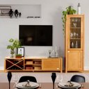 Ver imagem 1 de Conjunto Rack TV até 65 Polegadas e Cristaleira Madeira Maciça Primavera CabeCasa MadeiraOriginals
