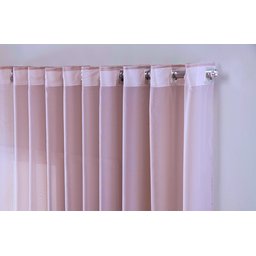 Cortina Sala Quarto Voal Liso Delicate 600x250 Transparente:cinza - 2