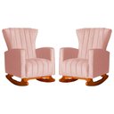 Ver imagem 1 de Kit 2 Poltrona Decorativa Melinda Balanço Veludo Rosa - Fm