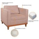 Ver imagem 7 de Kit Sofá 3 Lugares e 2 Poltronas Europa 180 cm Estilo Conforto e Elegância Suede - Doce Sonho
