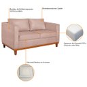 Ver imagem 6 de Kit Sofá 3 Lugares e 2 Poltronas Europa 180 cm Estilo Conforto e Elegância Suede - Doce Sonho