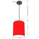Ver imagem 2 de Lustre Luminária Pendente Vivare Free Lux Pe-4102pr Cúpula em Tecido 13x30cm Vermelho Canopla