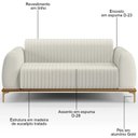 Ver imagem 3 de Sofá 150cm 2 Lugares Base Gold Molino D06 Linho C-367 Cru - Mpozenato