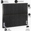 Ver imagem 3 de Cabeceira Cama Box Casal com Tachas 140 cm Vicenza L02 Linho Chumbo - Lyam Decor