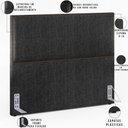 Ver imagem 4 de Cabeceira Cama Box Casal Com Tachas 140 Cm Vicenza L02 Linho Chumbo - Lyam Decor