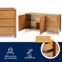 Ver imagem 5 de Conjunto Rack TV até 65 Polegadas e Buffet Madeira Maciça Primavera CabeCasa MadeiraOriginals